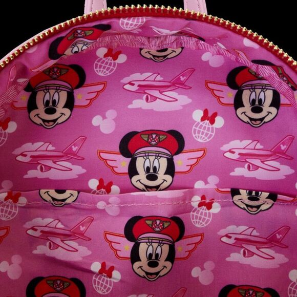 Loungefly Disney Minnie Mouse Pilot Cosplay Mini Backpack, Wallet… - Picture 3 of 8